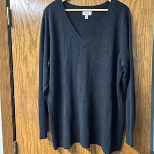 Croft & Barrow Black V-Neck Sweater